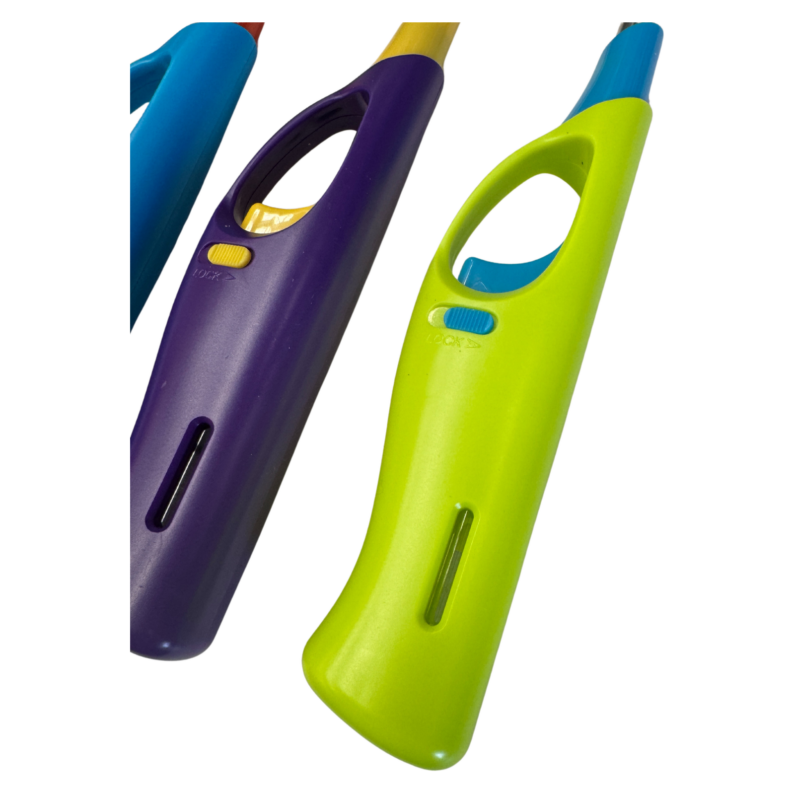 1x Clear Flexible Gas Lighter for BBQ Kitchen Cigarette w/ Safety Lock - Assorted Colours