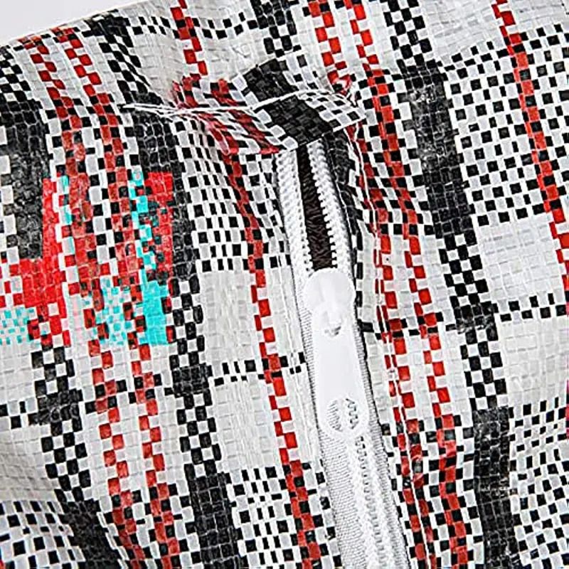 10x Large Stripe Bag Packing Storage Strip Zip Shopping Travel Check House Moving 50cm x 55cm x 20cm