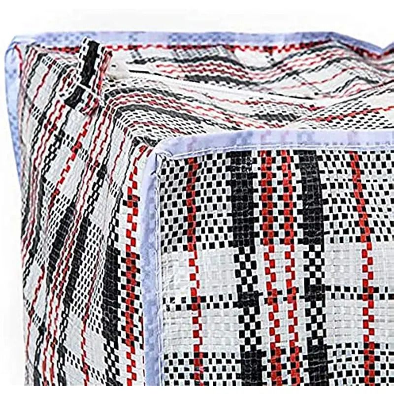 10x Large Stripe Bag Packing Storage Strip Zip Shopping Travel Check House Moving 50cm x 55cm x 20cm
