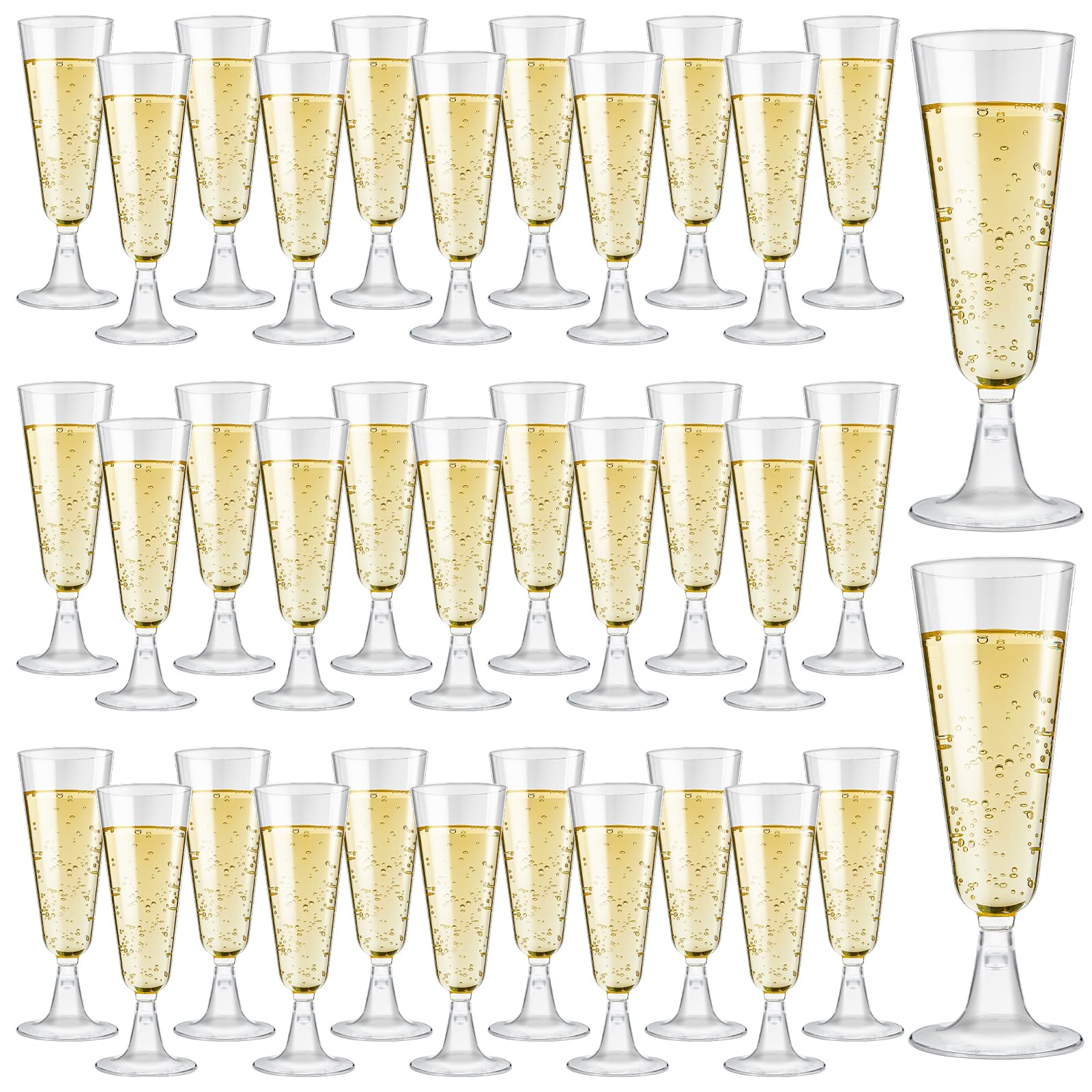 144x 210ml Premium Plastic Wine/Champagne Glasses Flutes Bulk - Clear