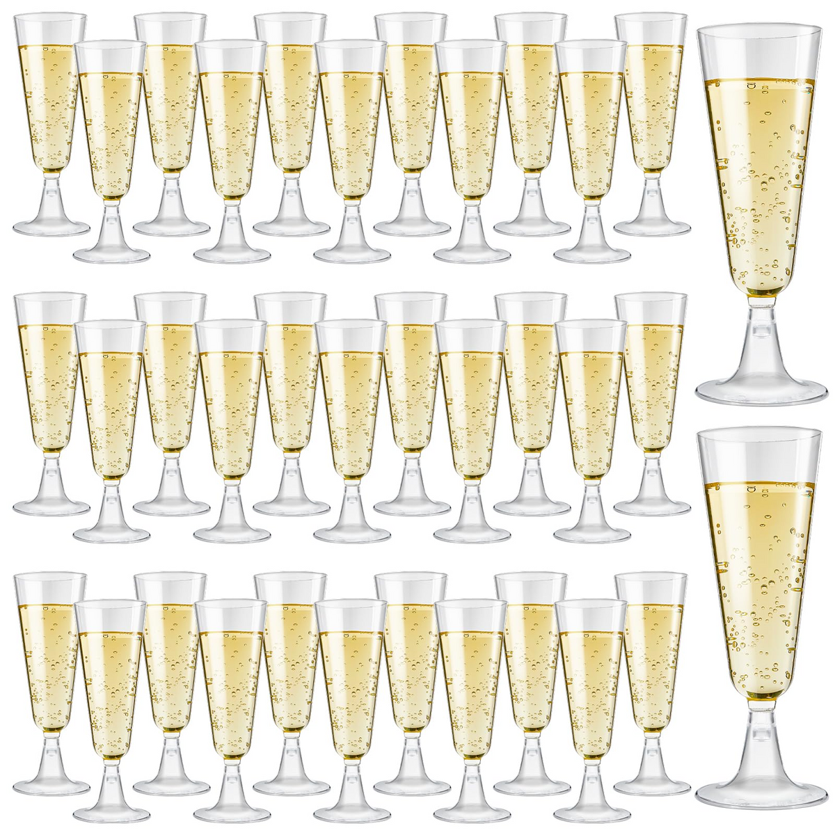 144x 210ml Premium Plastic Wine/Champagne Glasses Flutes Bulk - Clear