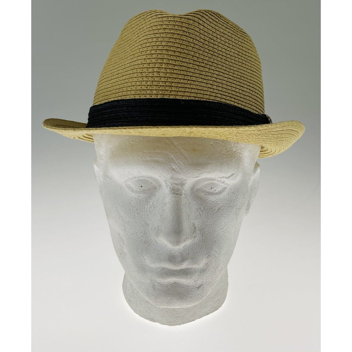 Dents Toyo Straw Trilby Fedora Hat Summer Fedora Small Brim - Natural/Black - S/M