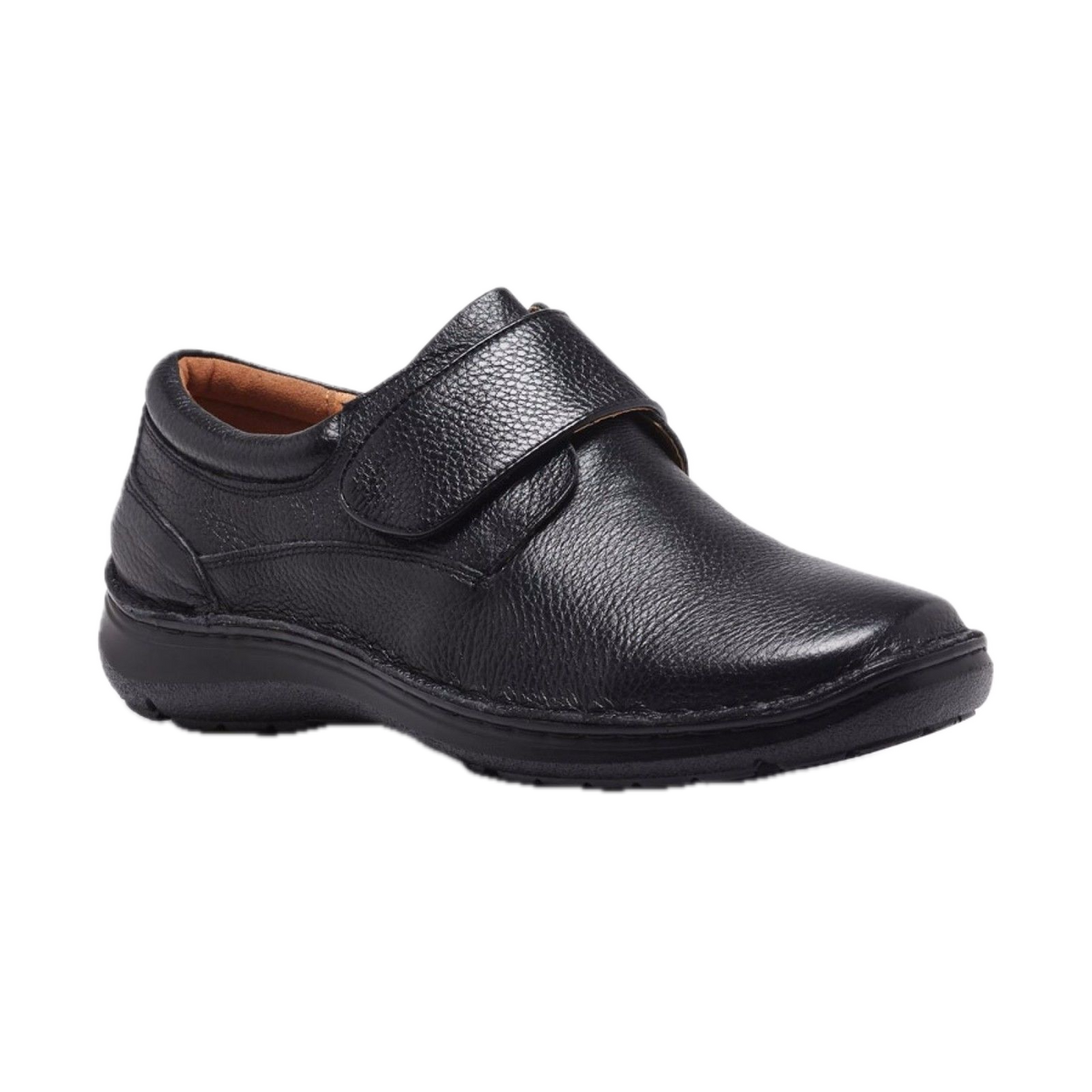 HUSH PUPPIES BLOKE Leather Shoes Slip On Extra Wide Work All Day Comfort - Black