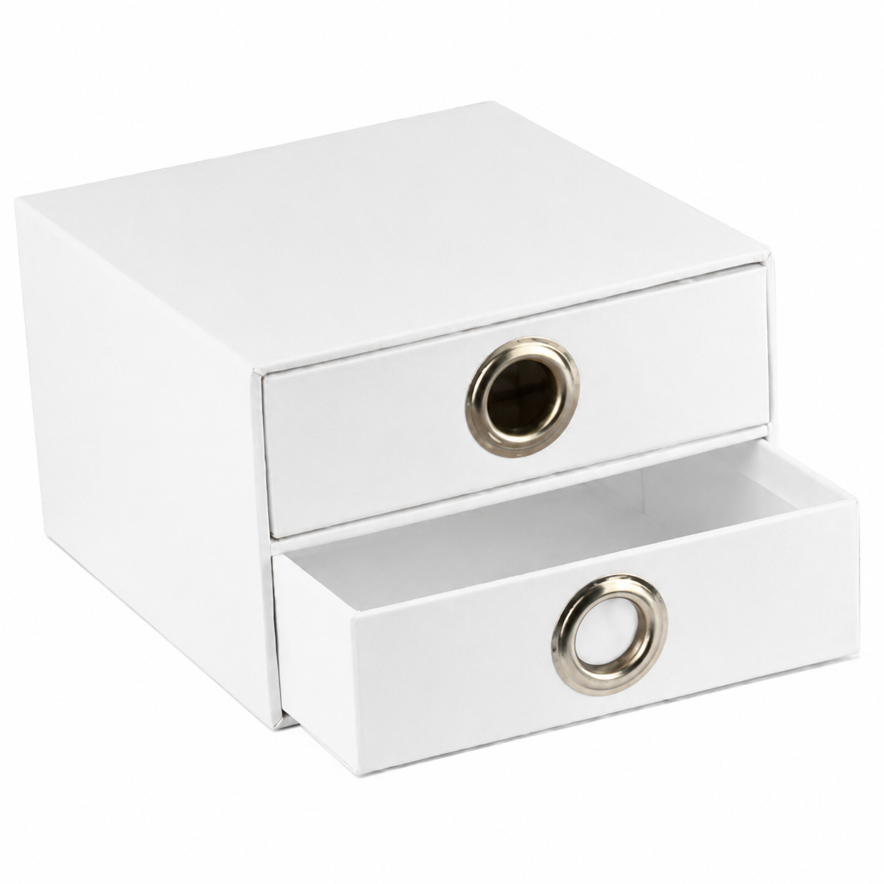 4x Italplast EAZI FOLD 2 Drawer Storage Tidy Compartment Office Foldable Recyclable in White