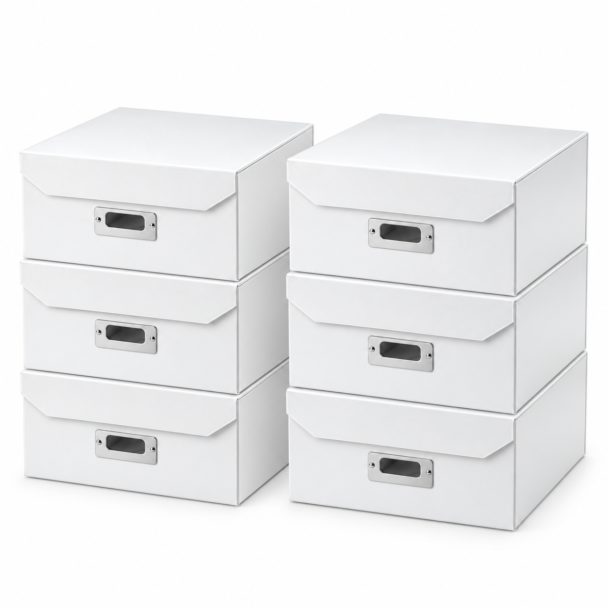 6x Italplast Eazi Fold A4 Paper Document Storage Box in White