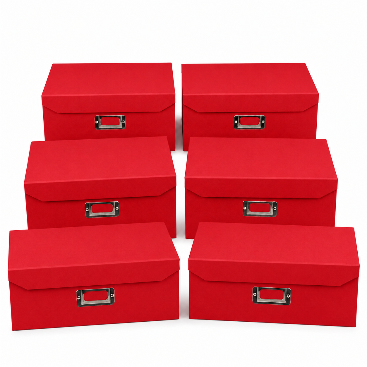 6x Italplast Eazi Fold A5 Paper Document Storage Box in Red