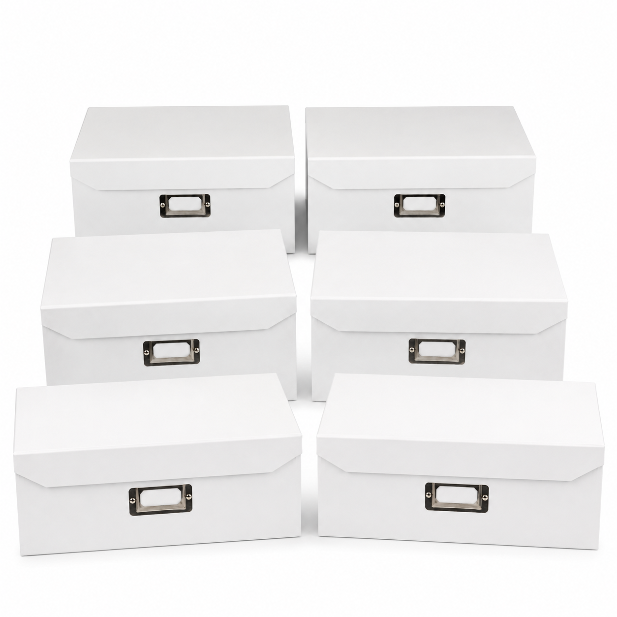 6x Italplast Eazi Fold A5 Paper Document Storage Box in White