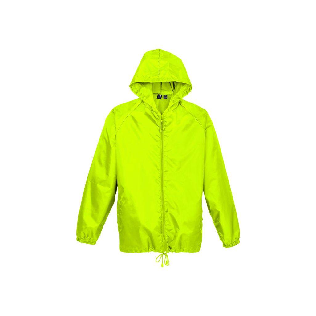 3pc Set Adult Spray Jacket Outdoor Rain Hi Vis Poncho Waterproof - Fluoro Lime