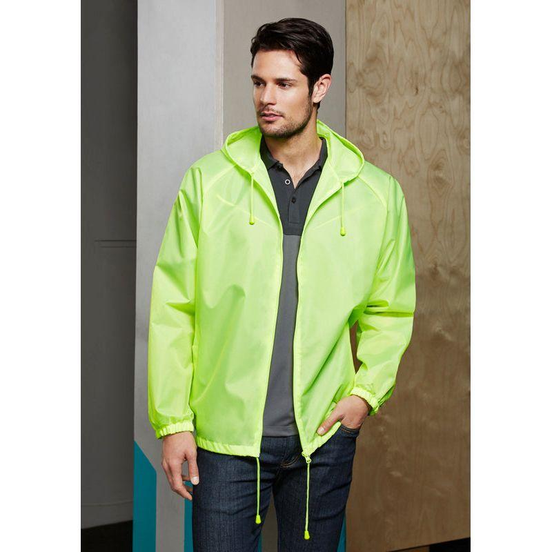 3x Adult Plus Size Spray Jacket Hike Rain Hi Vis Poncho Waterproof - Fluoro Lime