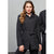 Womens Winter Button Long Trench Coat Jacket Parka Overcoat - Black - Large