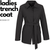 Womens Winter Button Long Trench Coat Jacket Parka Overcoat - Black - X-Large