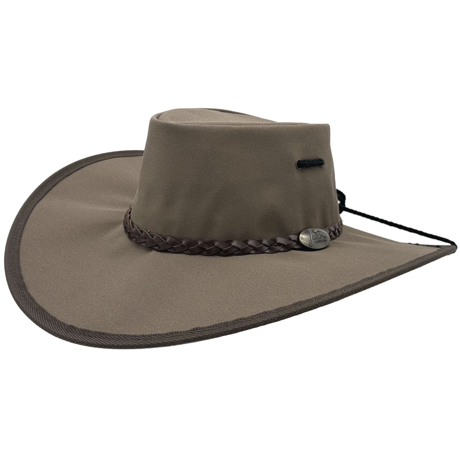 JACARU Full Canvas Parks Explorer Sun Hat Water Resistant Wide Brim Work Toggle - Brown