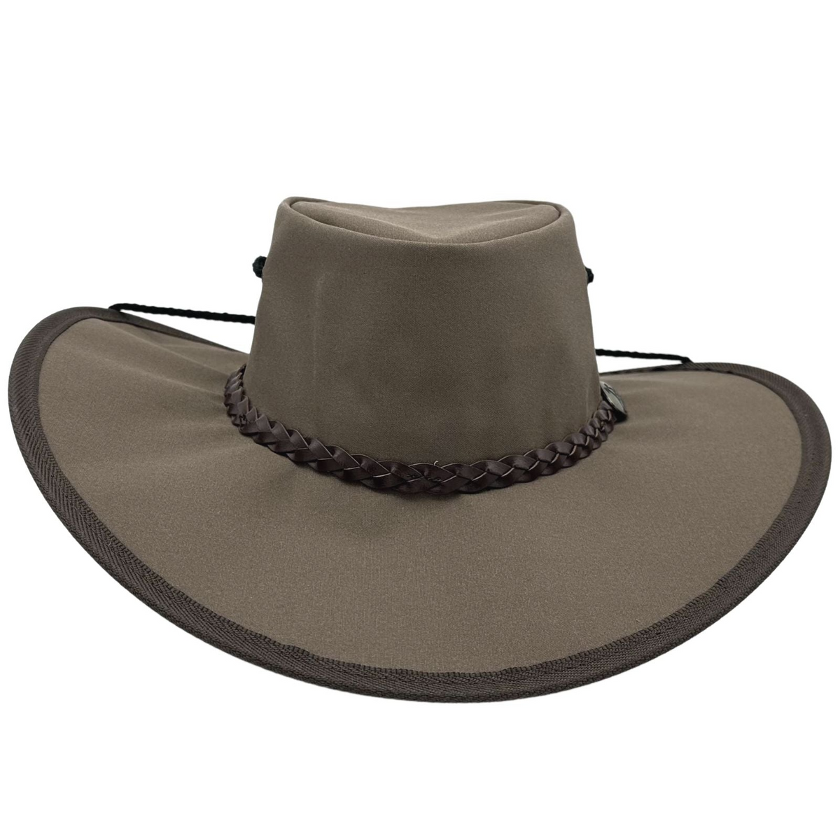 JACARU Full Canvas Parks Explorer Sun Hat Water Resistant Wide Brim Work Toggle - Brown