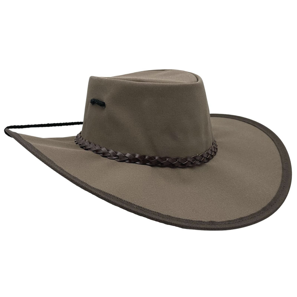 JACARU Full Canvas Parks Explorer Sun Hat Water Resistant Wide Brim Work Toggle - Brown