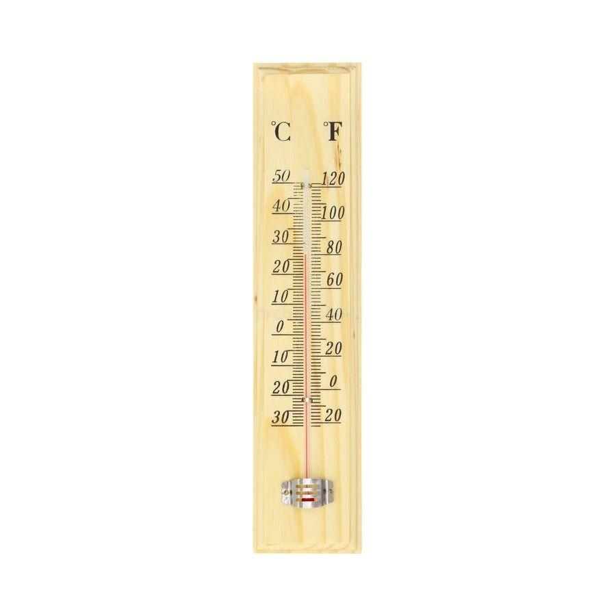 27cm WOODEN THERMOMETER Indoor Outdoor Glass Wall Hanging Room Sensor Jumbo