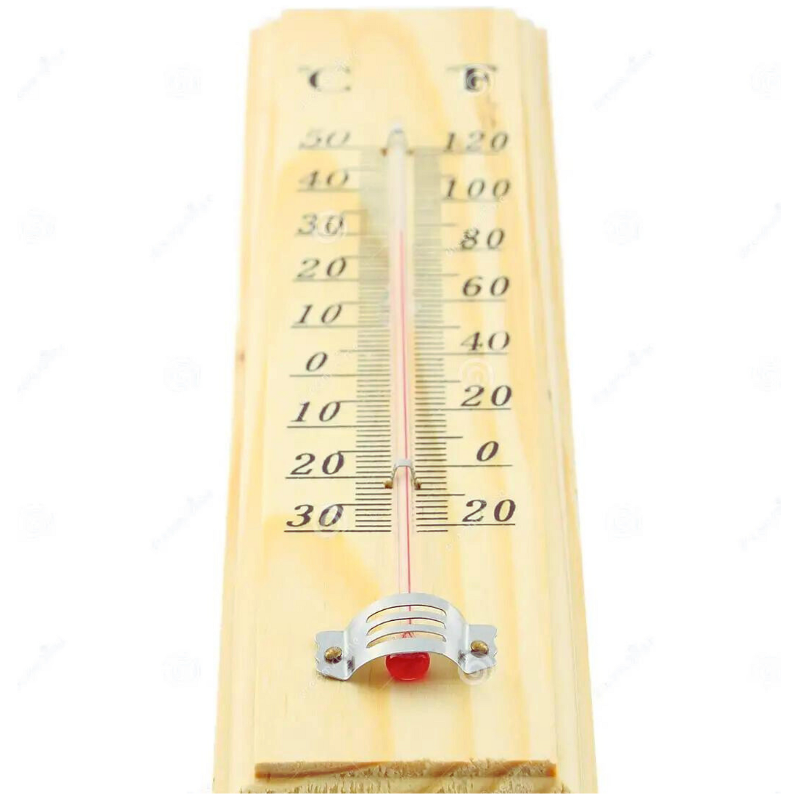 27cm WOODEN THERMOMETER Indoor Outdoor Glass Wall Hanging Room Sensor Jumbo