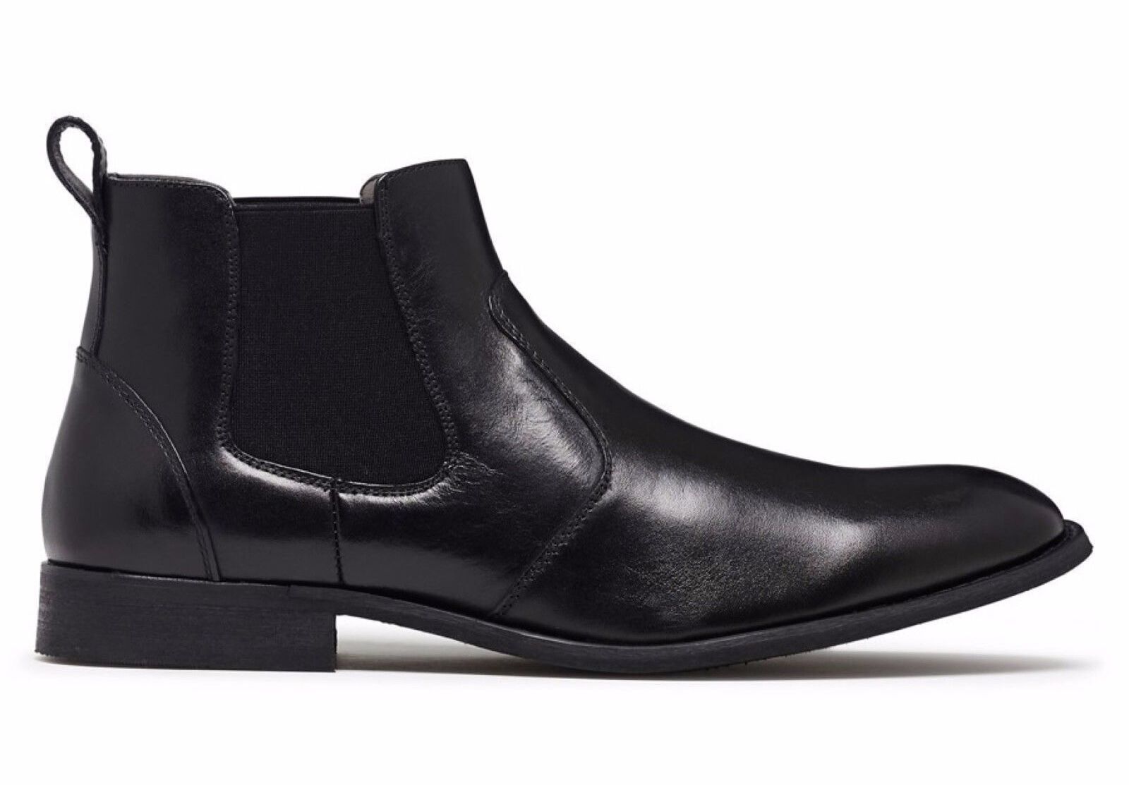 JULIUS MARLOW Harry Leather Boots Mens Slip On Dress Work Chelsea Shoes - Black