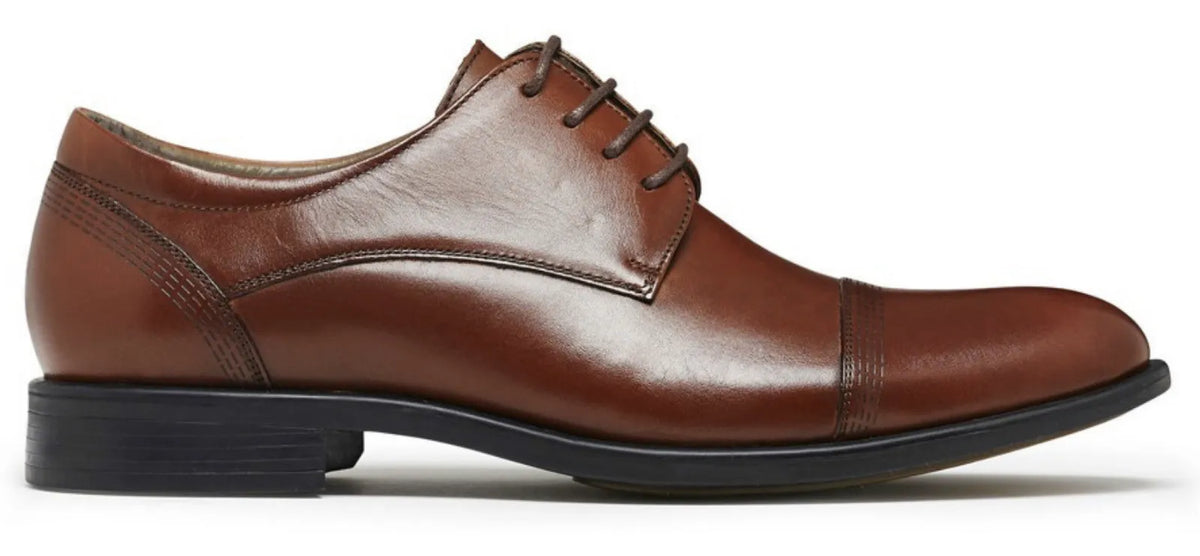 JULIUS MARLOW EXPAND Leather Dress Work Casual Formal Business Shoes Lace Up - Tan
