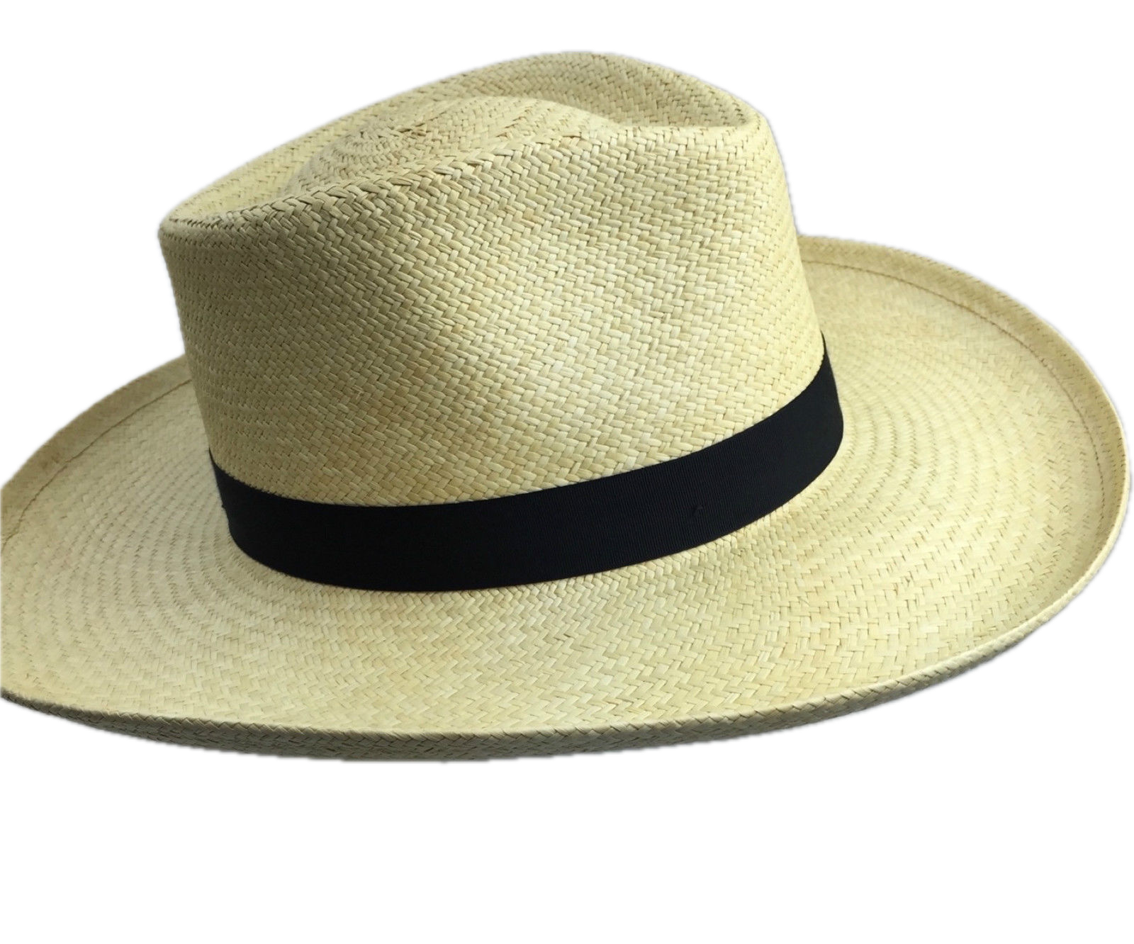 STRAW PANAMA CUENCA HAT Sun Beach Golf Cap Summer Hand Woven Made in USA K4A - Small (6 3/4 - 6 7/8)