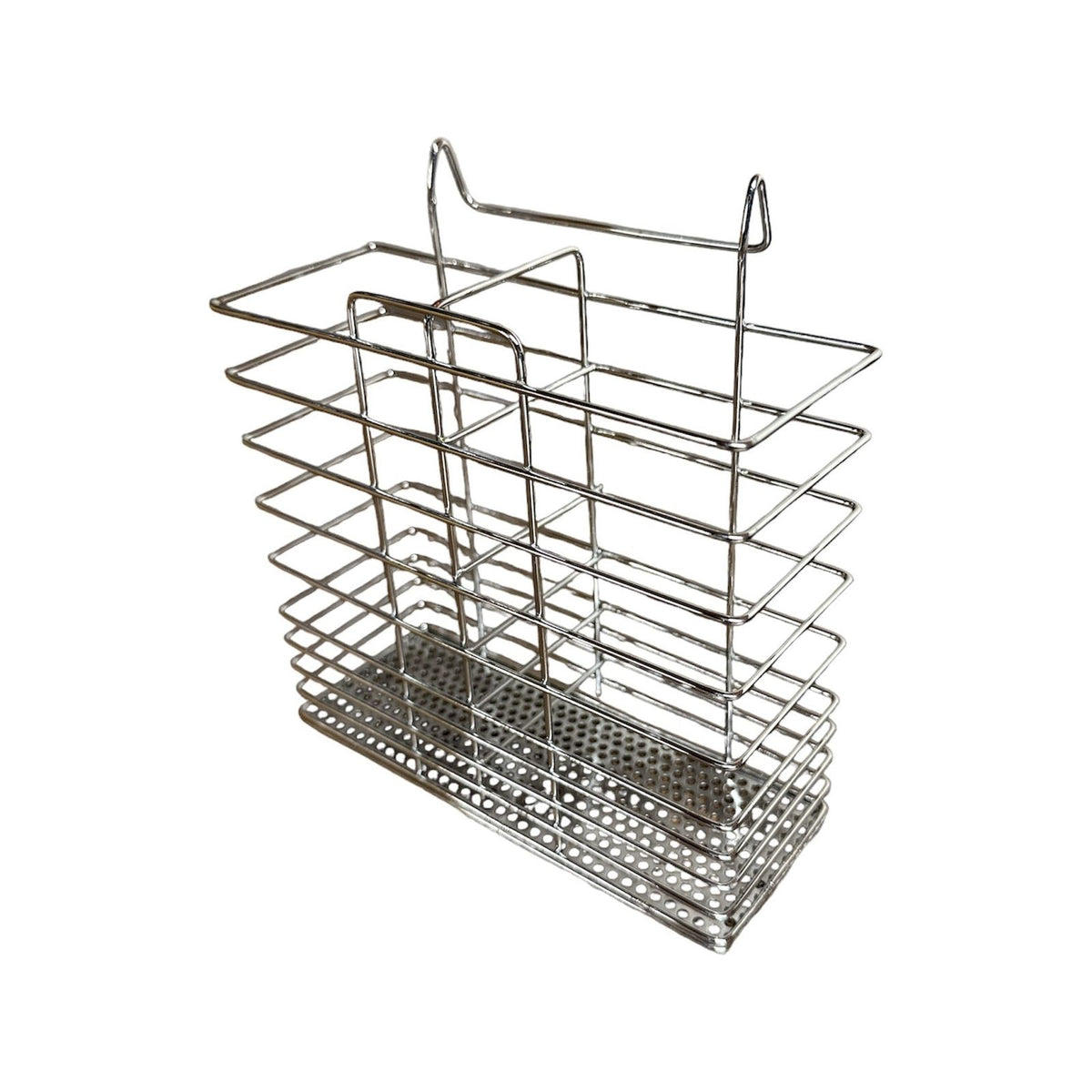 Stainless Steel Cutlery Basket Holder Drying Rack - Chrome