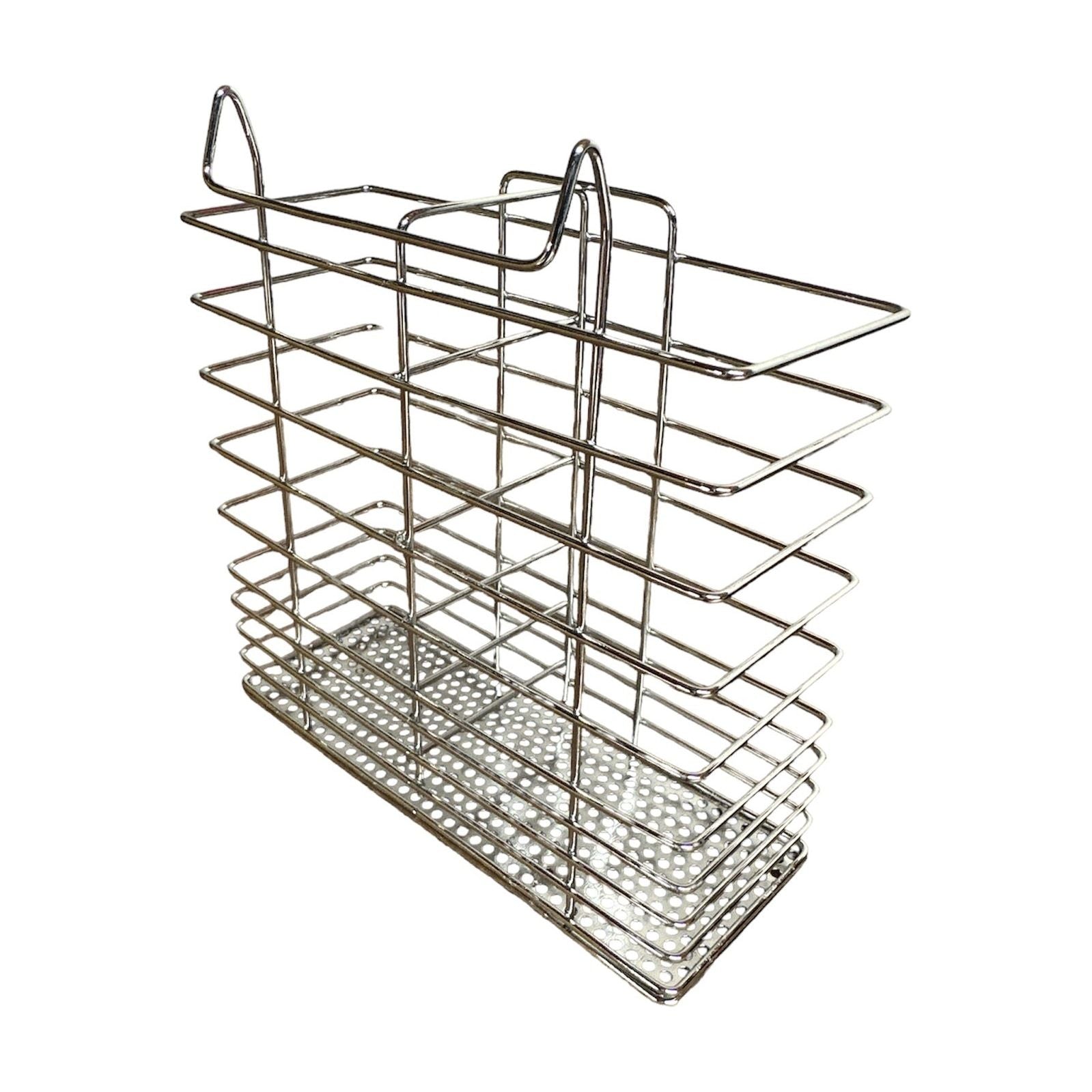 Stainless Steel Cutlery Basket Holder Drying Rack - Chrome