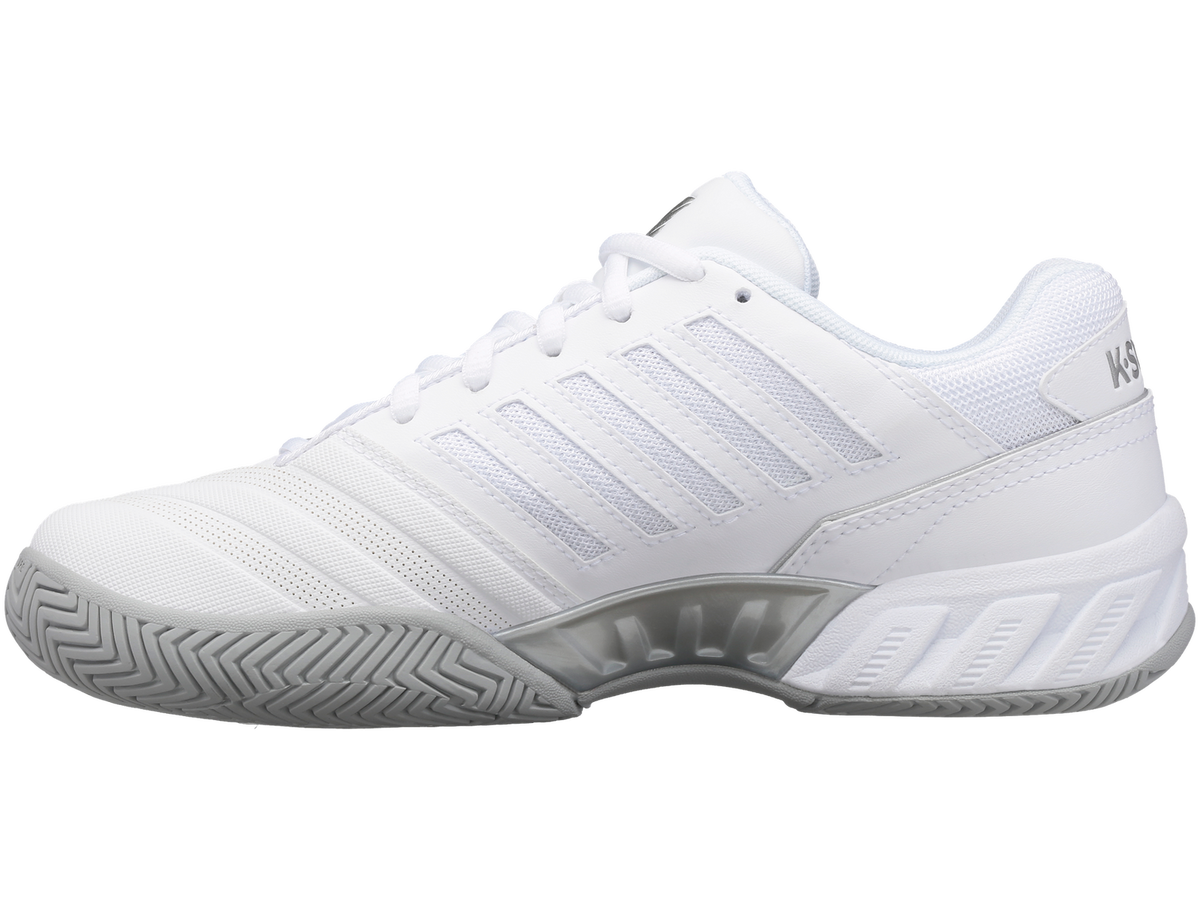 K-Swiss Womens Bigshot 4 AC Tennis Shoes - White/Silver - US 9.5