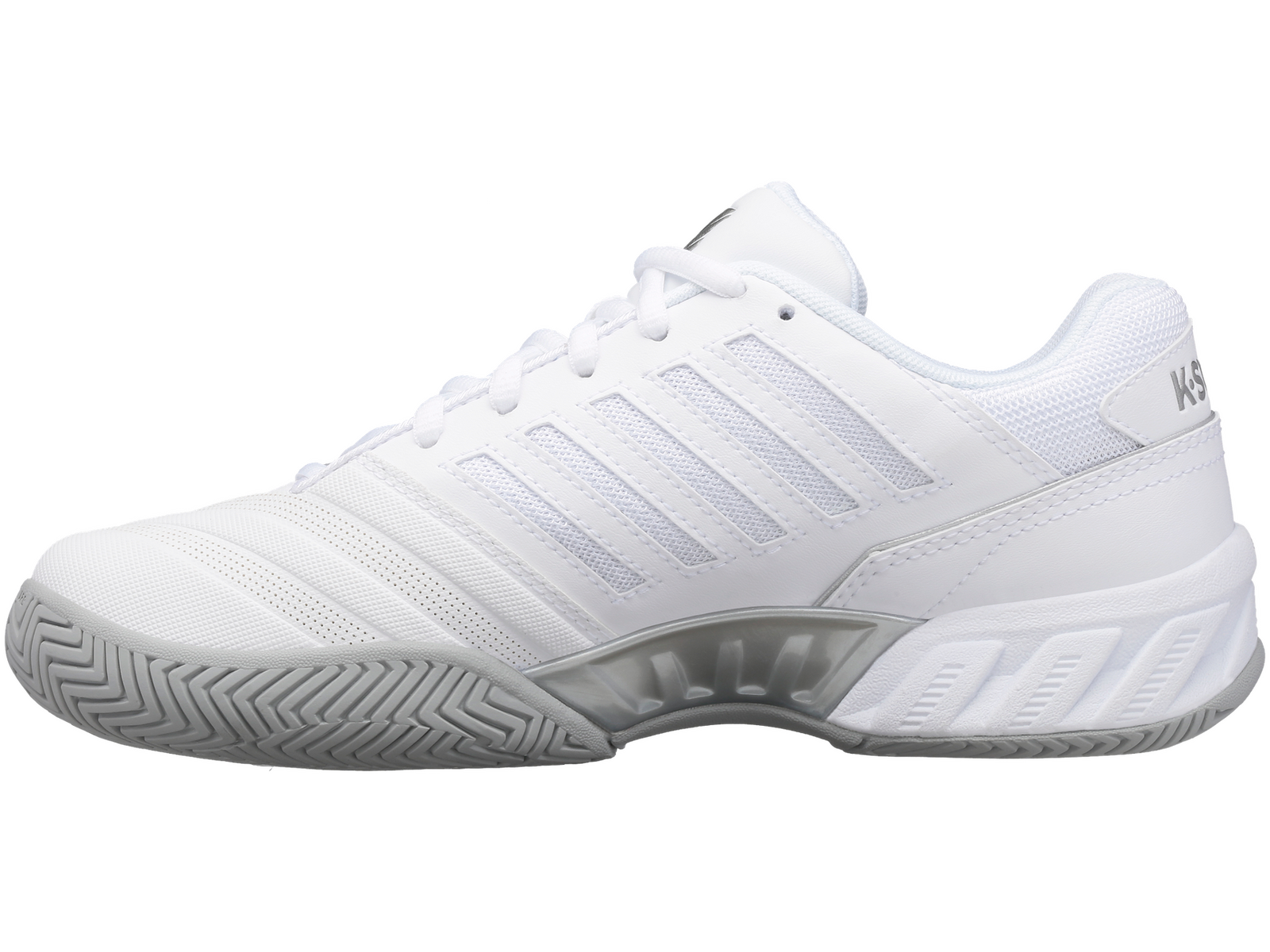 K-Swiss Womens Bigshot 4 AC Tennis Shoes - White/Silver - US 9.5