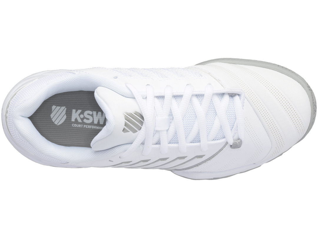 K-Swiss Womens Bigshot 4 AC Tennis Shoes - White/Silver - US 9.5