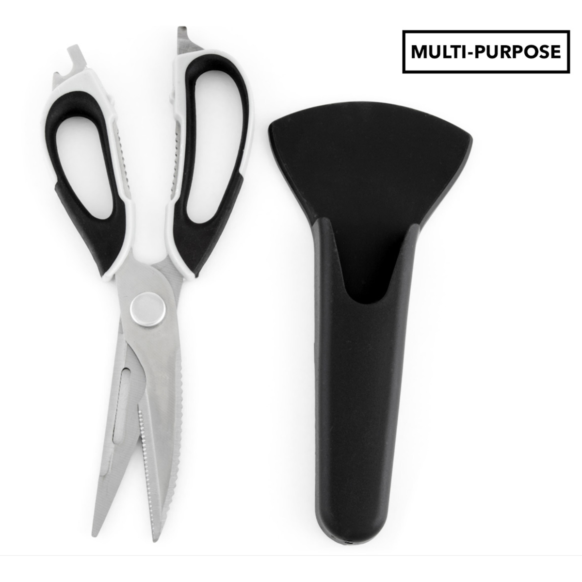 7 in 1 Multi Purpose Kitchen Super Scissors w/ Magnetic Case for Meat Nuts