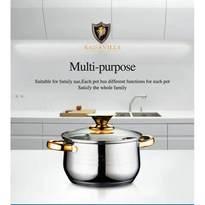 Kaisa Villa 5.8 Litre Casserole Pot Stainless Steel Induction Cooking Stock Stew
