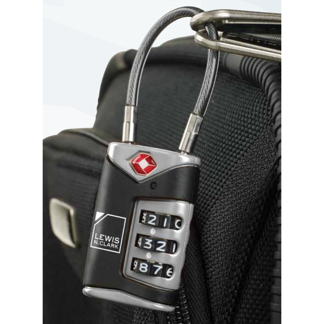 Lewis N. Clark TSA Approved Easy Set Combination Luggage Lock w Steel Cable