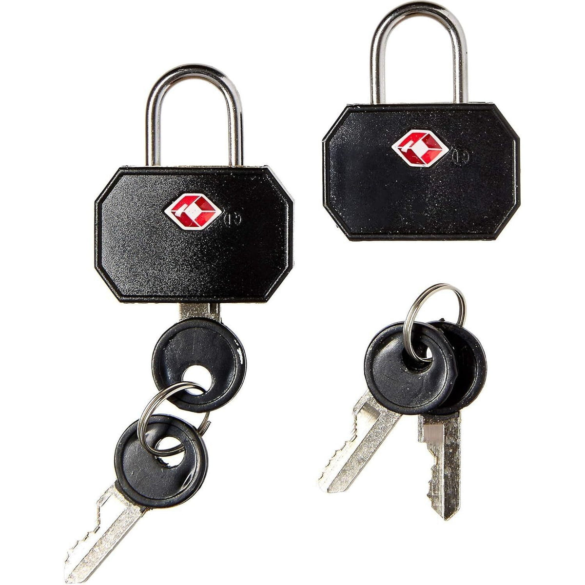 1 Pack of 2 Lewis N. Clark TSA Key Locks Luggage Travel Padlock Keyed - Black
