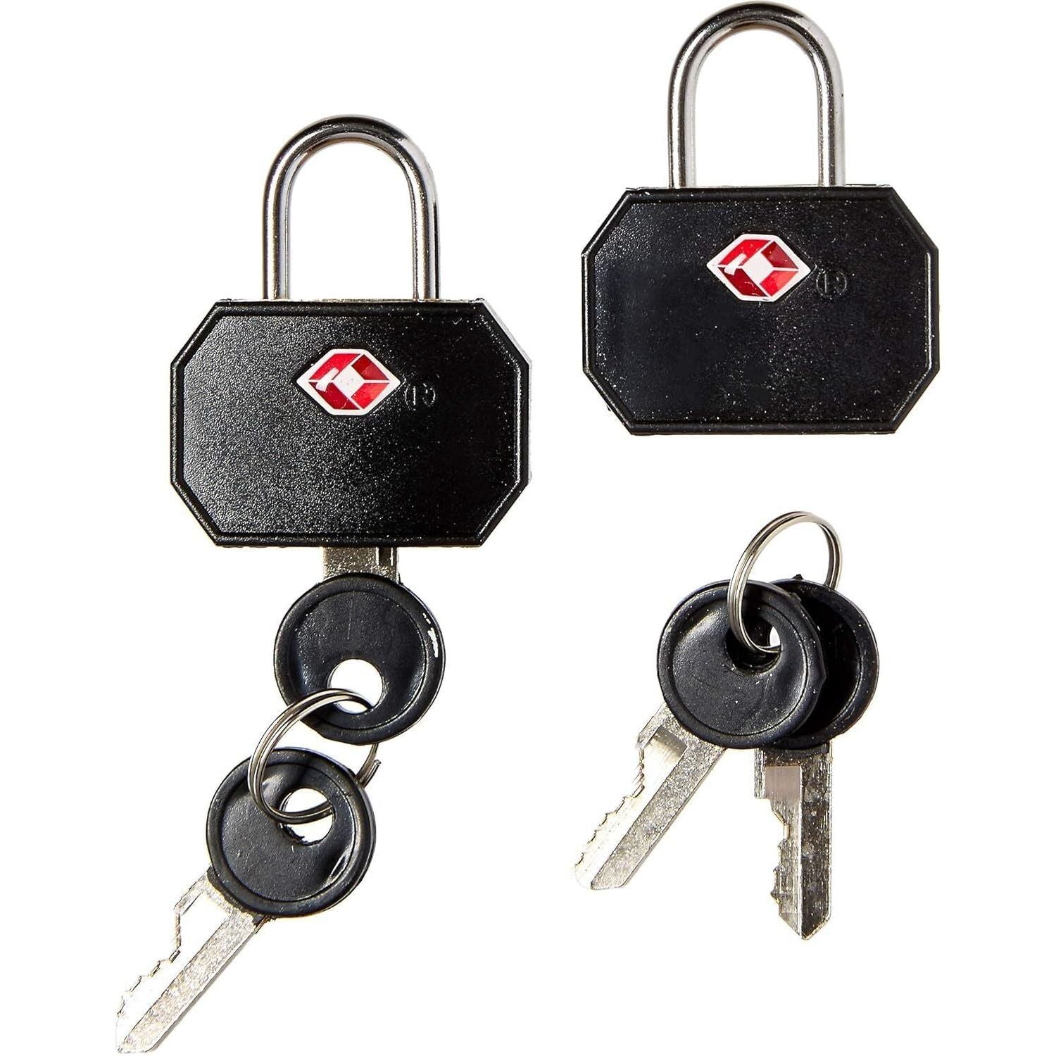 1 Pack of 2 Lewis N. Clark TSA Key Locks Luggage Travel Padlock Keyed - Black