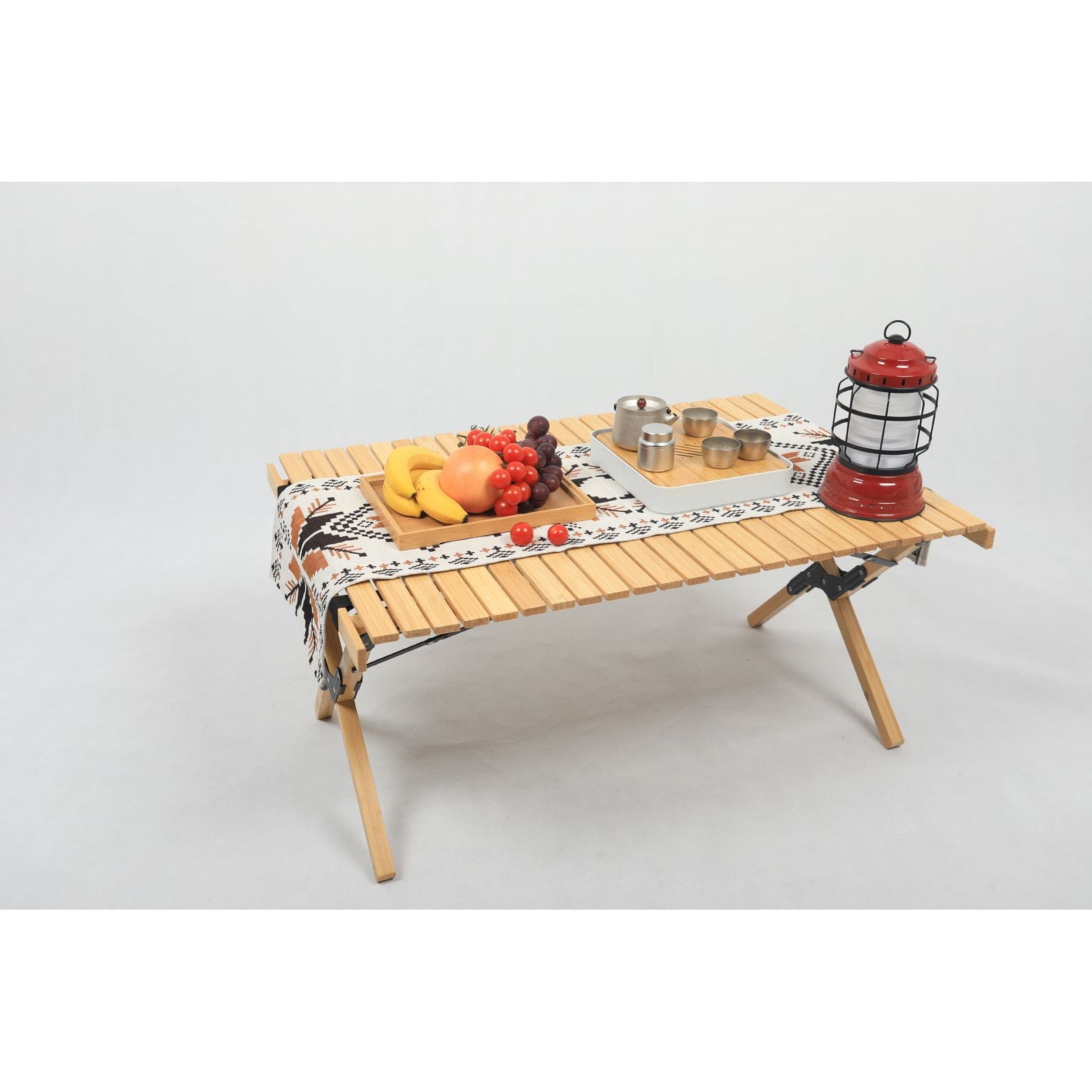 Folding Camping Table Bamboo Roll Up Portable Outdoor Picnic BBQ Desk Beach