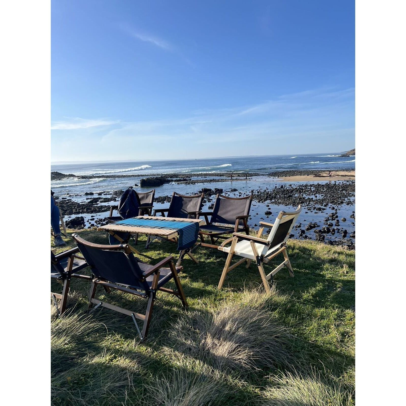 Folding Camping Table Bamboo Roll Up Portable Outdoor Picnic BBQ Desk Beach