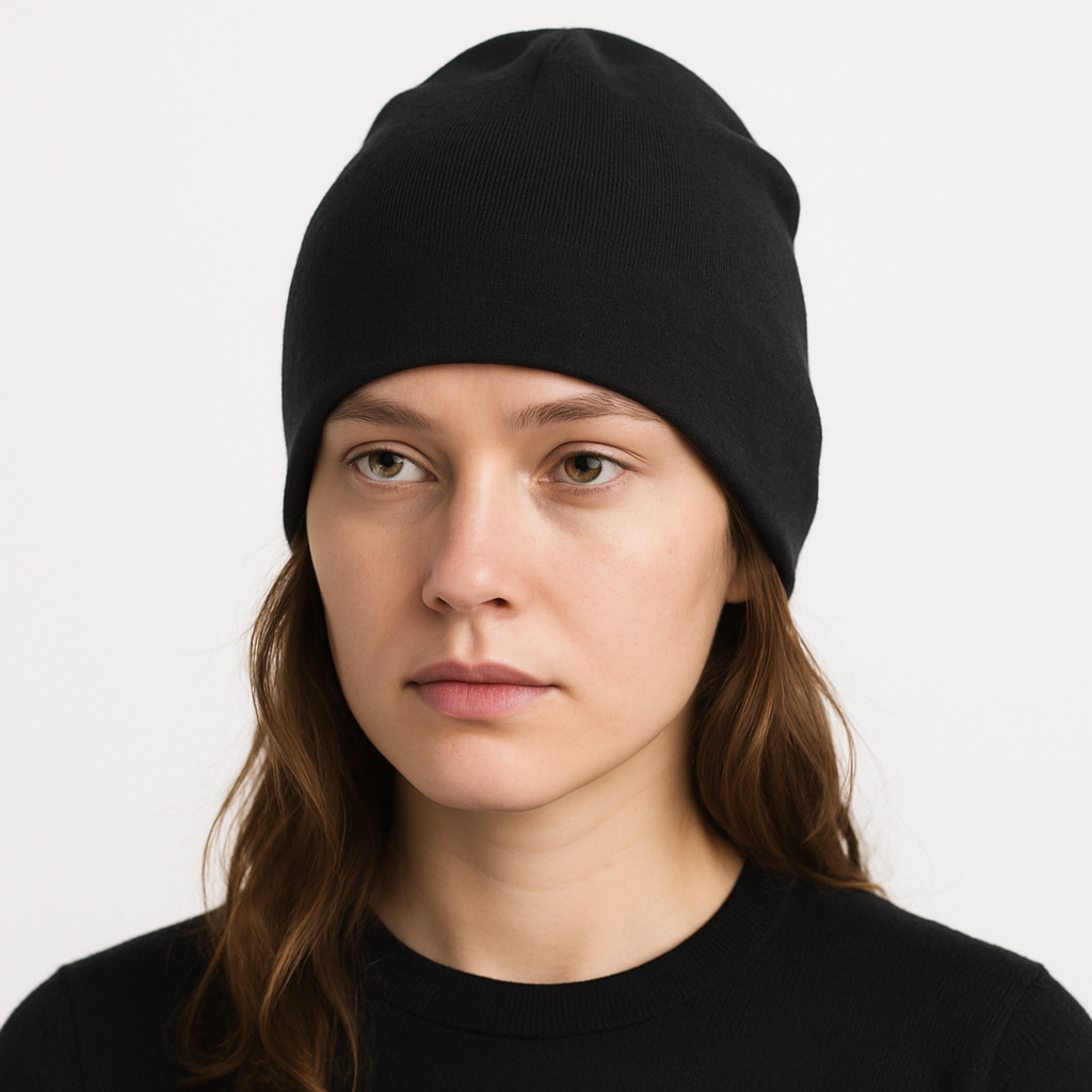 100% Australian Pure Merino Wool Beanie Warm Winter Hat in Black - One Size