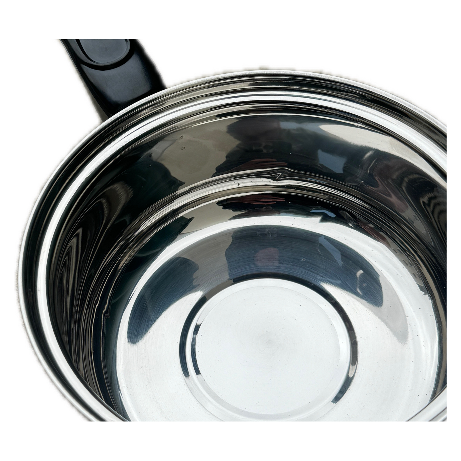 14cm Stainless Steel Milk Pot with Glass Lid Coffee Warmer w Handle