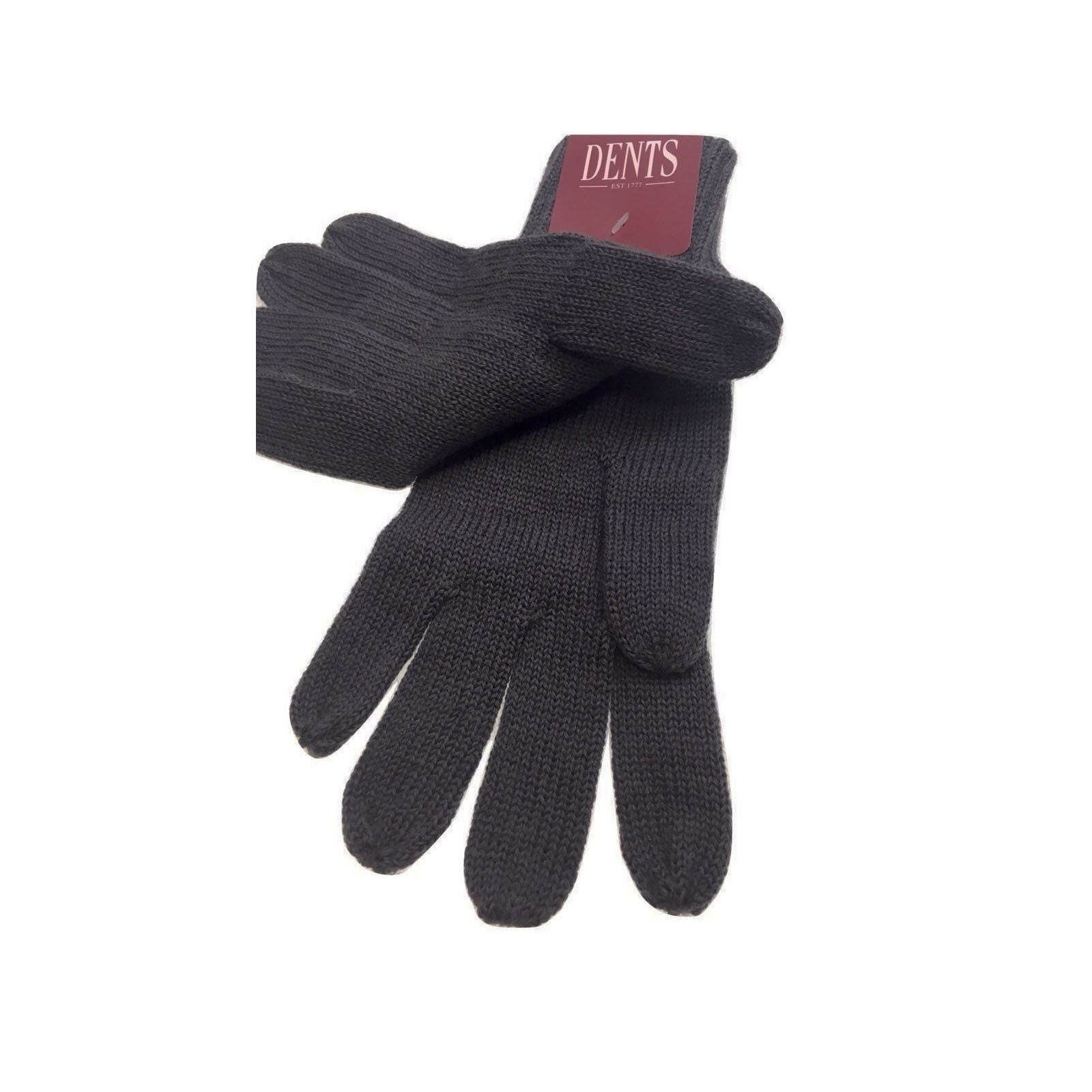 100% PURE WOOL GLOVES Winter Snow Ski Plain Knit Knitted Warm MK341 Plain - Charcoal