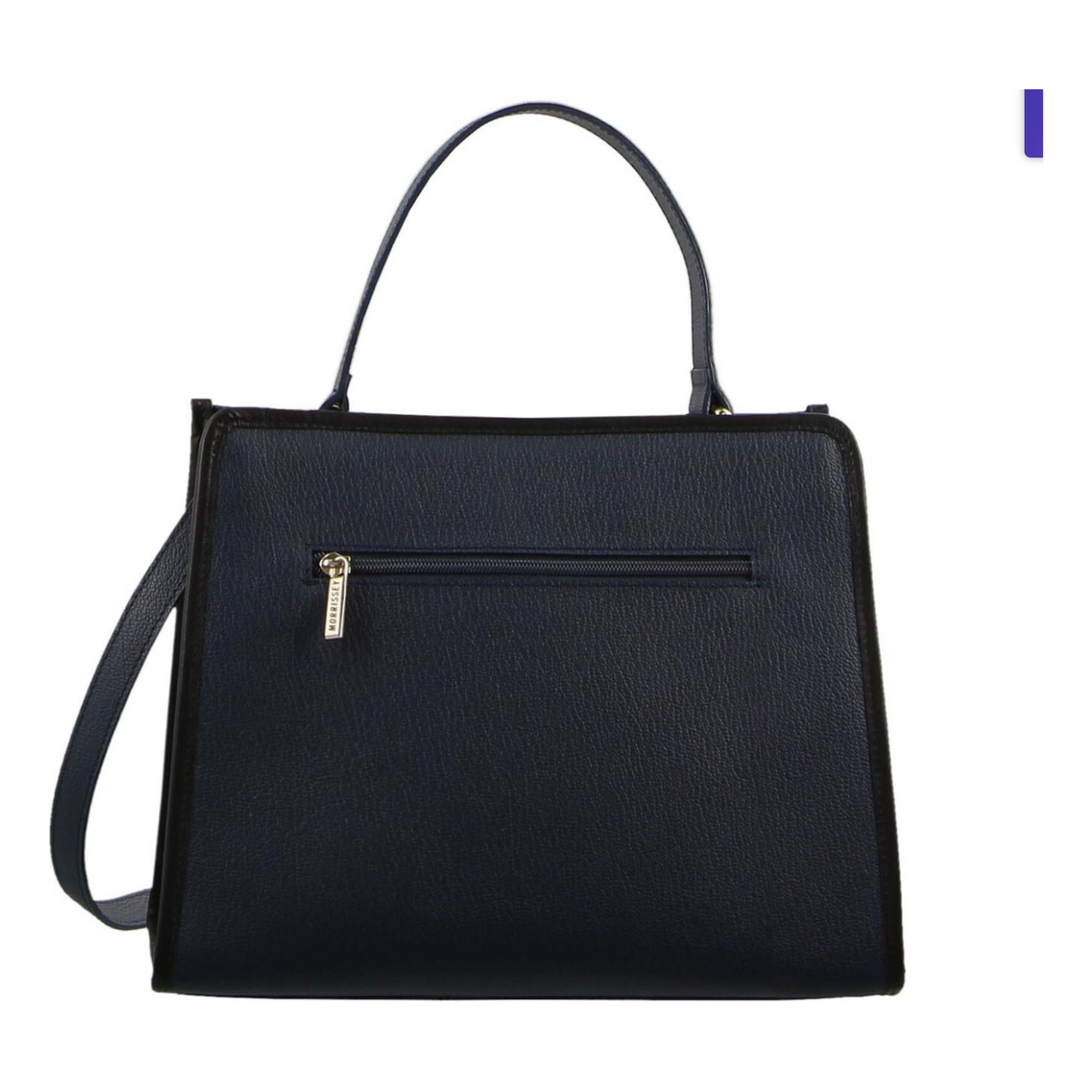 Morrissey Ladies Italian Structured Leather Tote Bag Handbag Womens - Navy