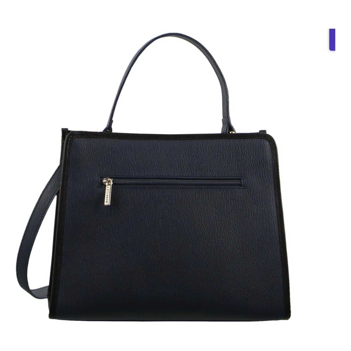 Morrissey Ladies Italian Structured Leather Tote Bag Handbag Womens - Navy