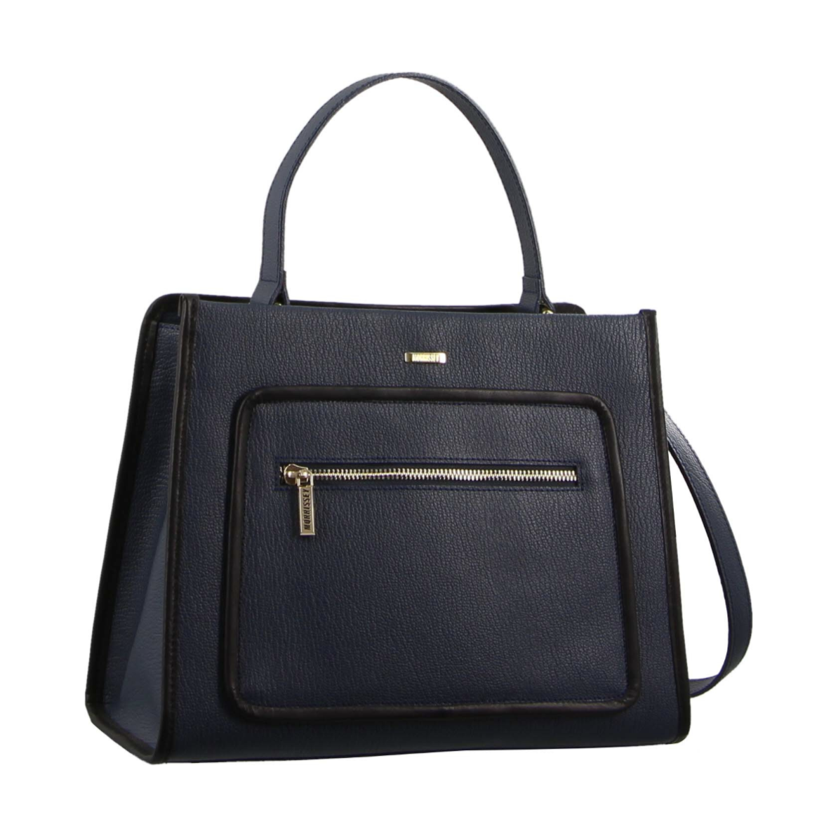 Morrissey Ladies Italian Structured Leather Tote Bag Handbag Womens - Navy