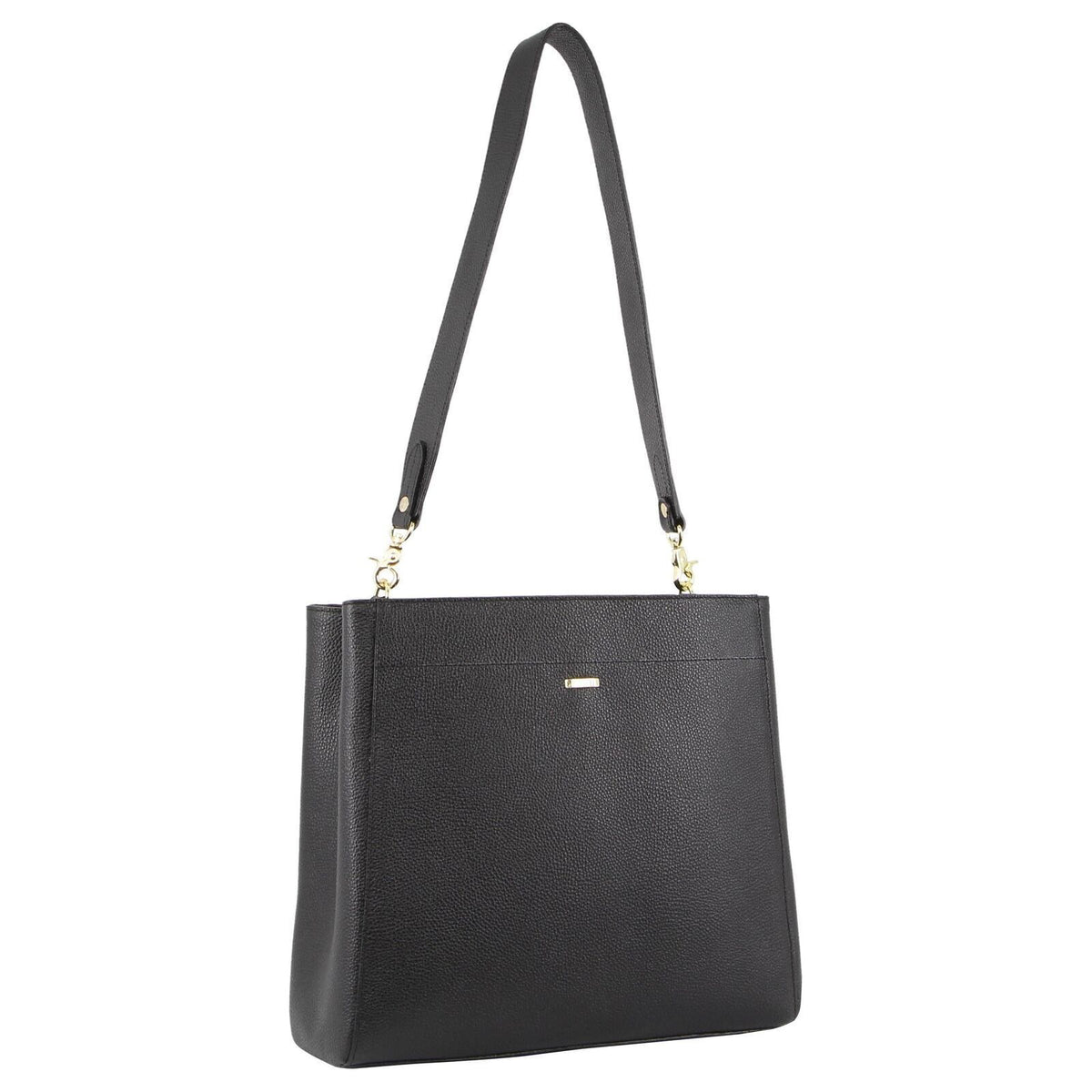 Morrissey Womens Italian Structured Leather Cross Body Bag Handbag Ladies - Black