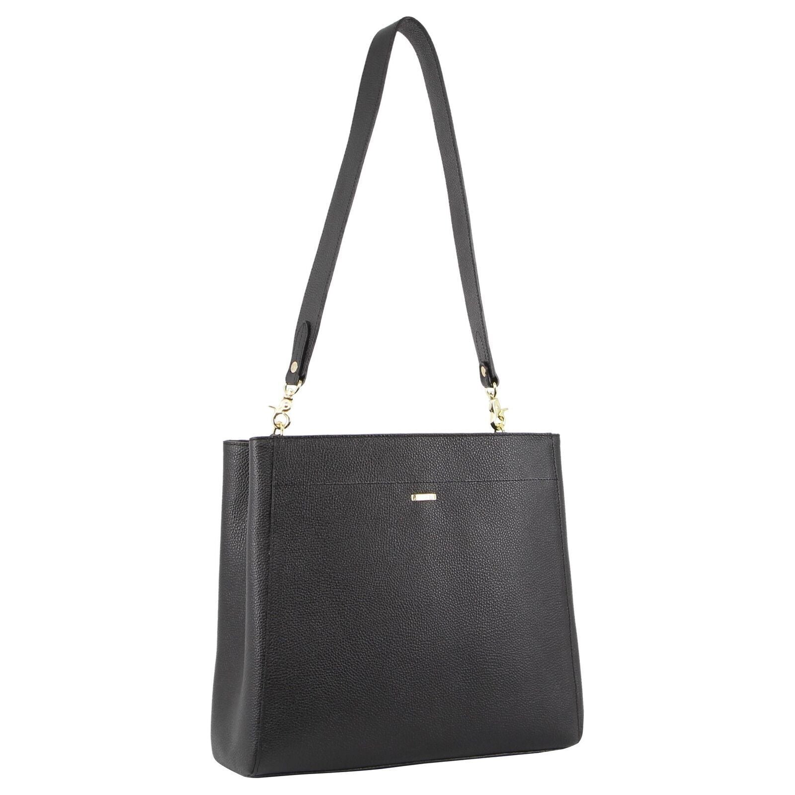 Morrissey Womens Italian Structured Leather Cross Body Bag Handbag Ladies - Black