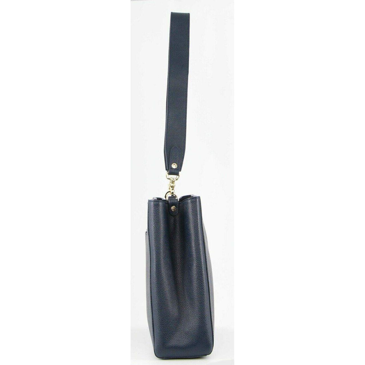 Morrissey Ladies Italian Structured Leather Cross Body Handbag Bag Womens - Navy