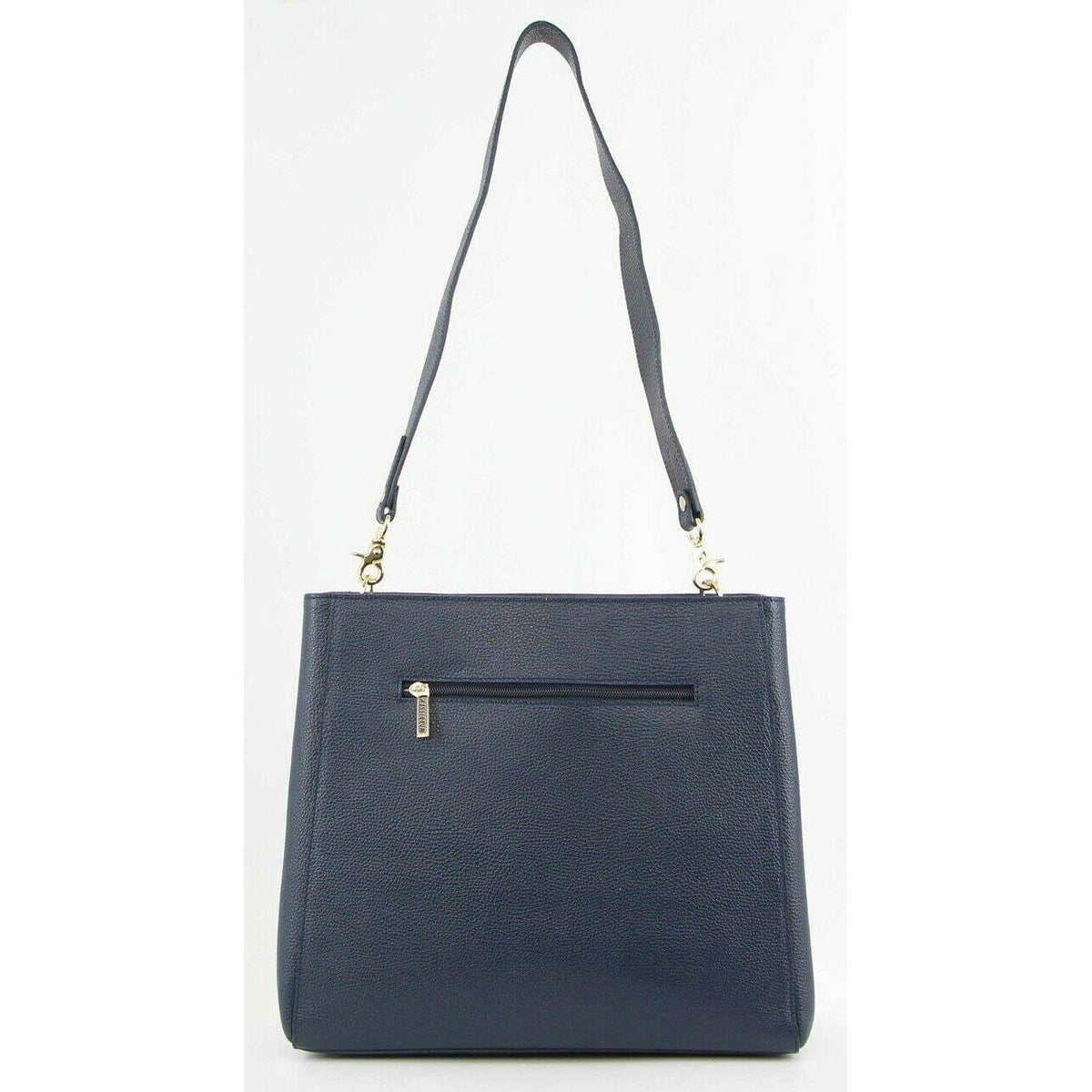Morrissey Ladies Italian Structured Leather Cross Body Handbag Bag Womens - Navy