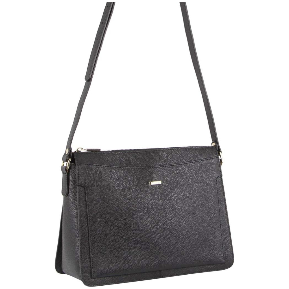 Morrissey Italian Structured Leather Cross Body Handbag Tote Bag (MO3162) - Black