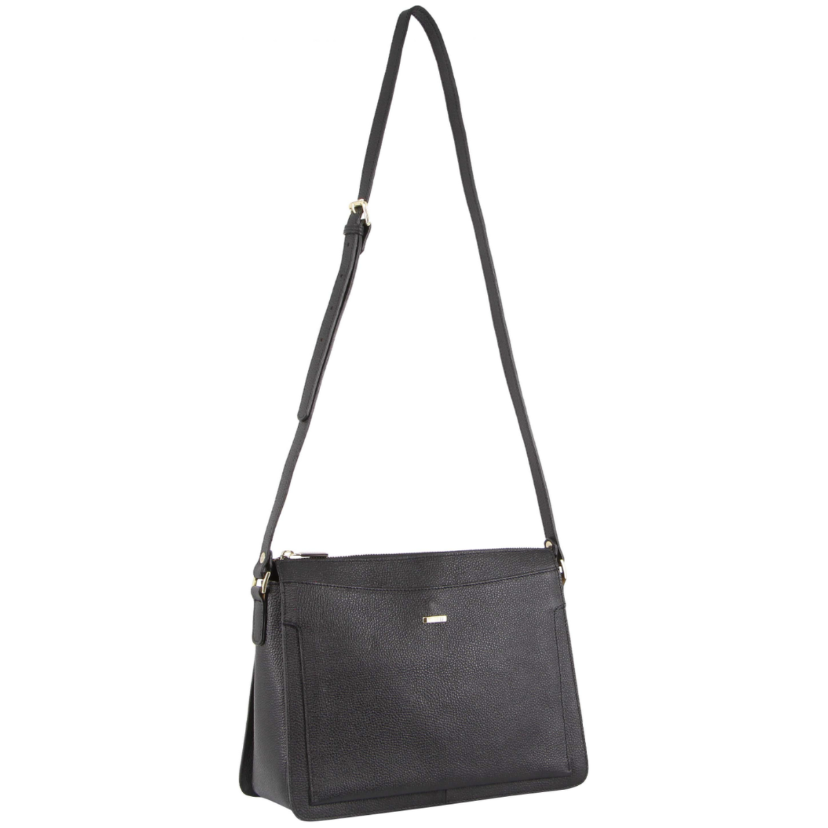 Morrissey Italian Structured Leather Cross Body Handbag Tote Bag (MO3162) - Black