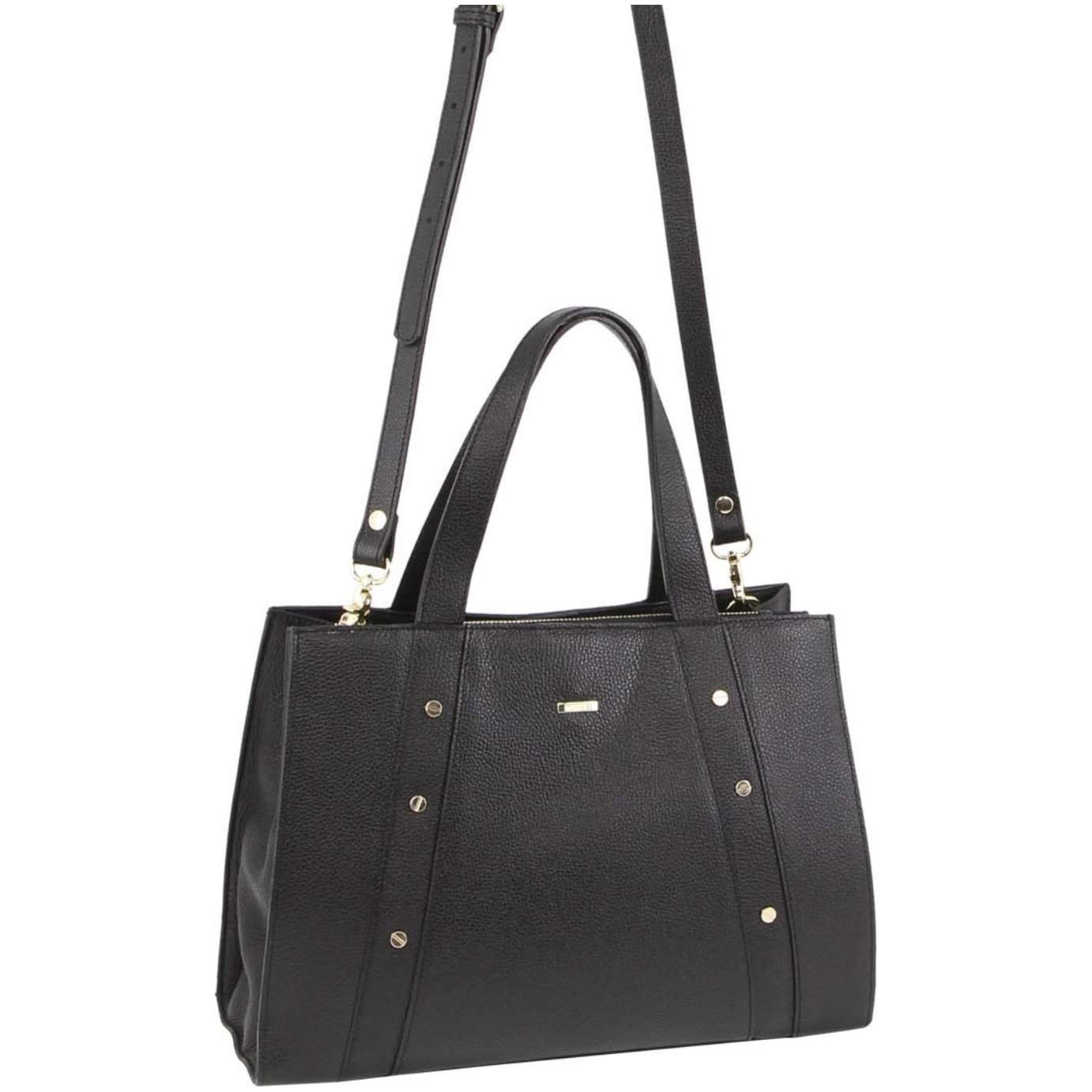 Morrissey Womens Italian Structured Leather Bag Tote Handbag Ladies - Black