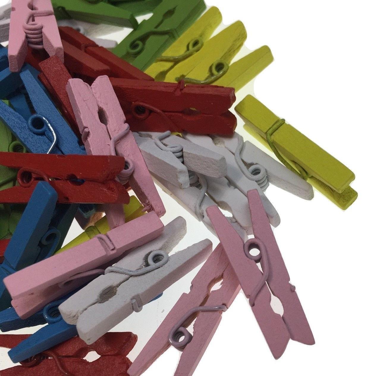 900pcs MINI WOODEN PEGS Natural Craft Baby Shower Clothes Pin Scrapbook 25mm