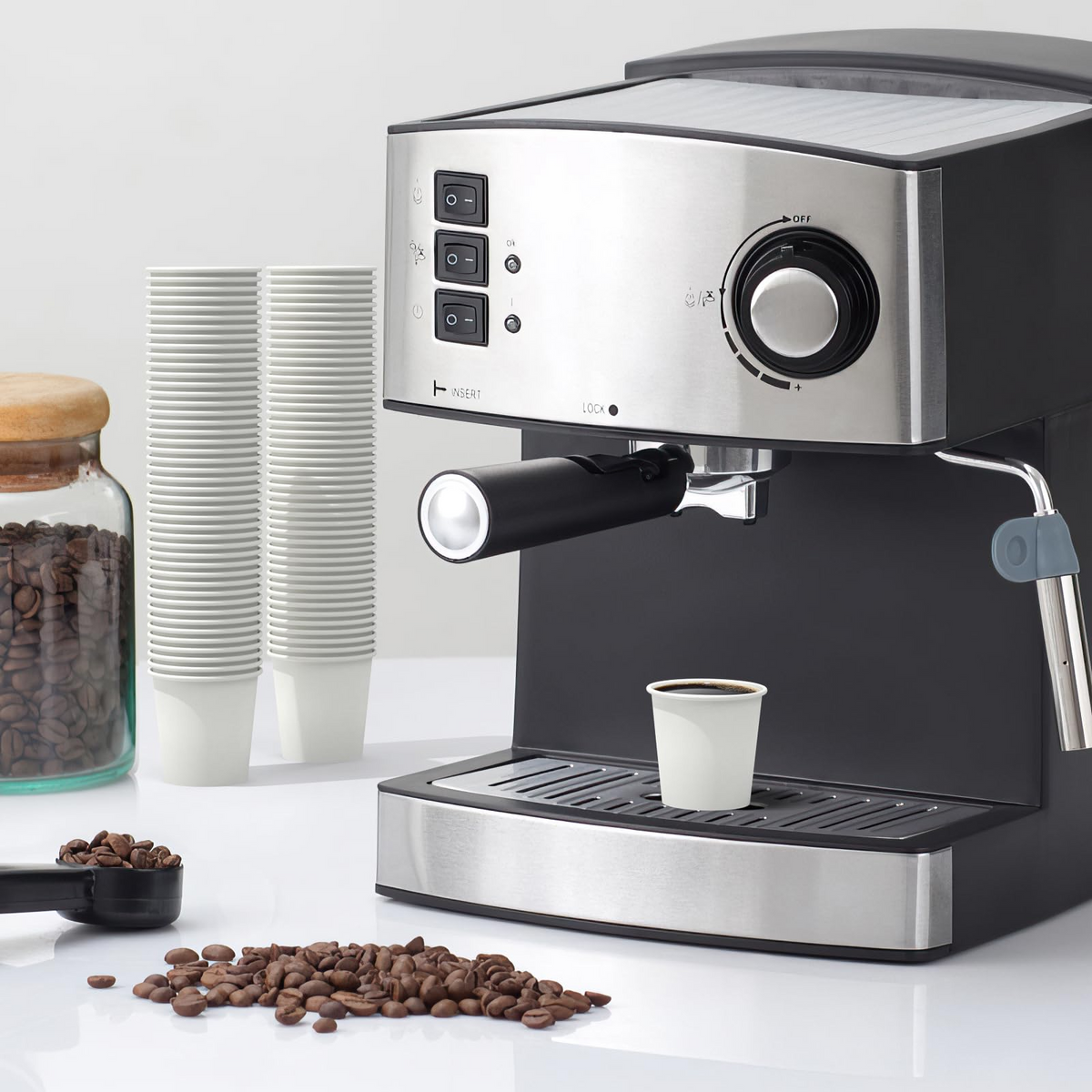 2400x 4oz Premium Small Paper Coffee Cups Espresso Macchiato Piccolo Short Black in White